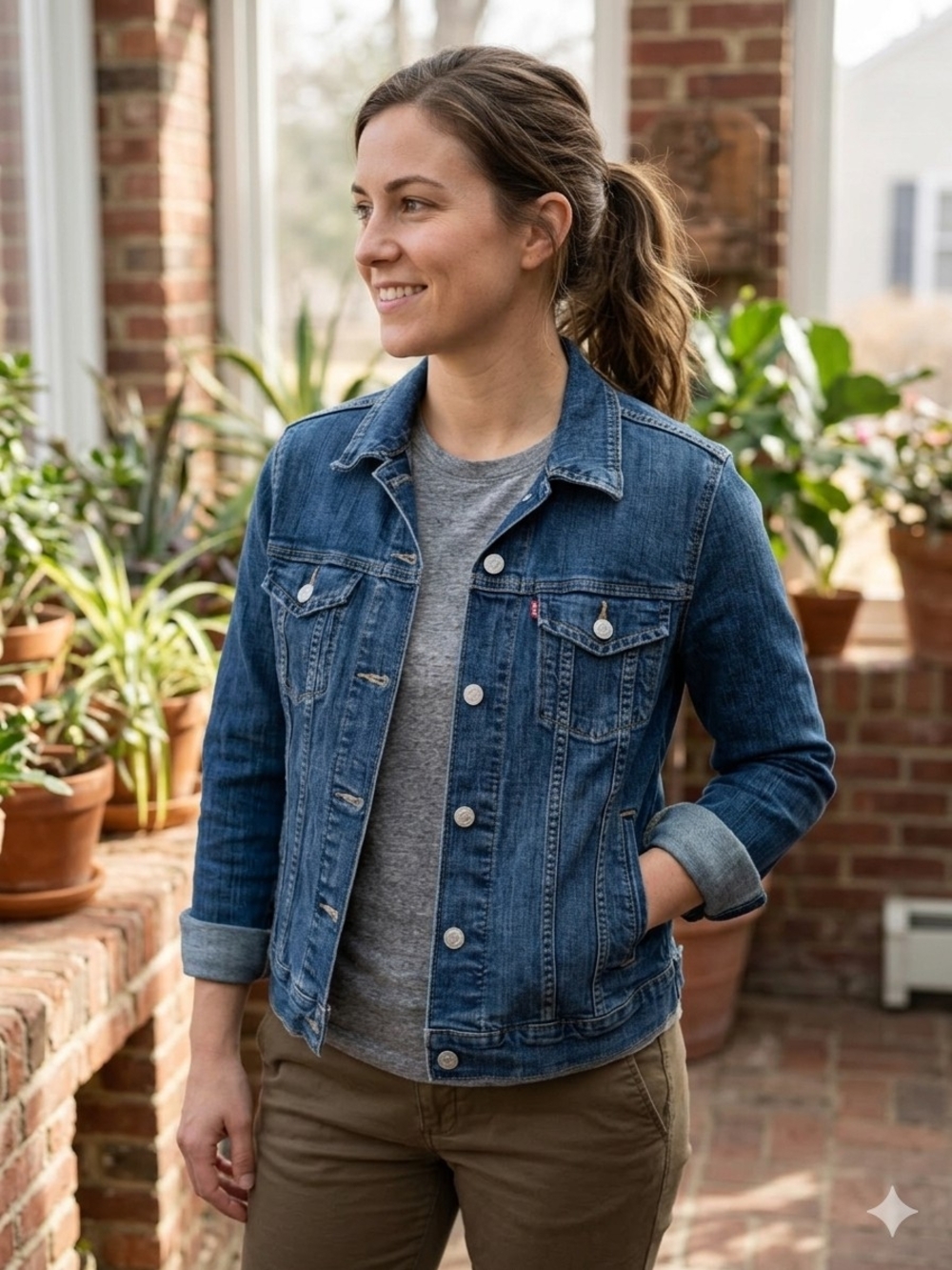 🔥 Levi Strauss & Co. Button Up Denim Trucker Jean Jacket Women's Bomber Large